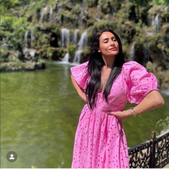 BLOGGER'S FAVE! Zara Openwork Embroidered Pink Dress NWT - Picture 6 of 16